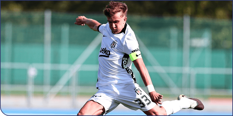 Beşiktaş captain taking a shot